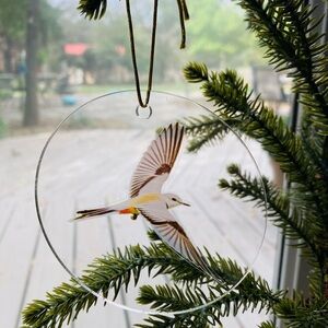Scissor-tailed flycatcher Christmas ornament double sided